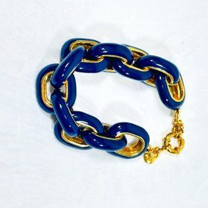Navy Enamel Chain Bracelet